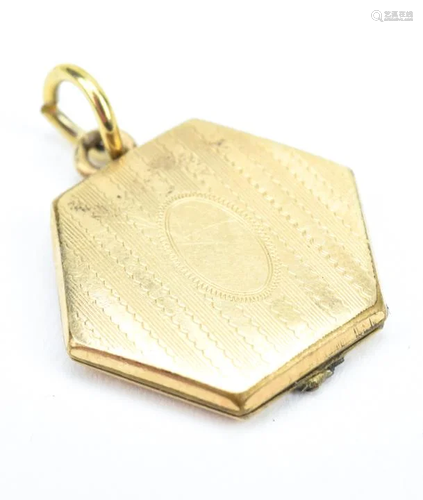 Antique Art Deco Yellow Gold Locket Pendant