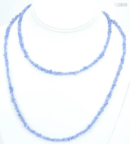 Sterling Silver & Tanzanite Beaded Necklace Strand