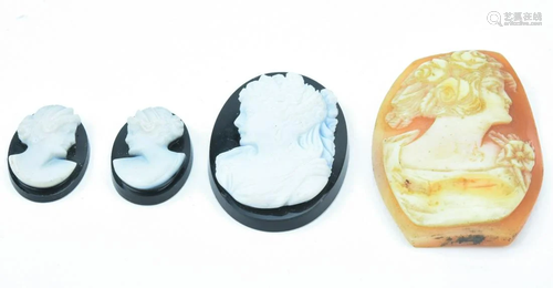 Collection Of Antique Shell & Hardstone Cameos