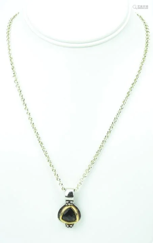 David Yurman Style Pendant On Sterling Chain