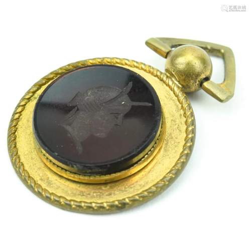 Antique C. 1900 Greco Roman Intaglio Pendant