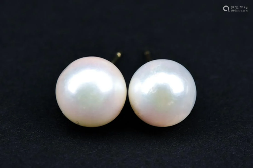 Estate 14kt Yellow Gold & 6mm Pearl Stud Earrings