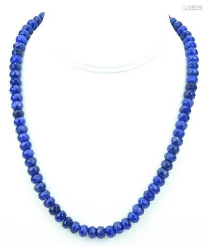 Sterling Silver & 225 Ct Sapphire Necklace