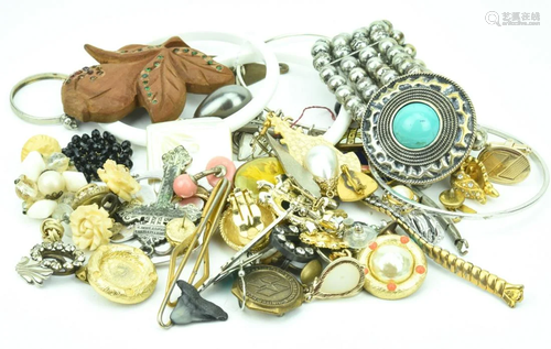 Collection Of Antique & Vintage Costume Jewelry