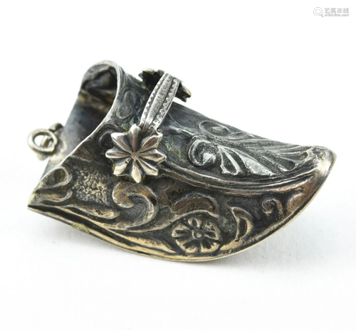 Antique 800 Silver Dutch Shoe Pendant