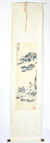 Chinese Scroll - Hand Painted Landscape Scene