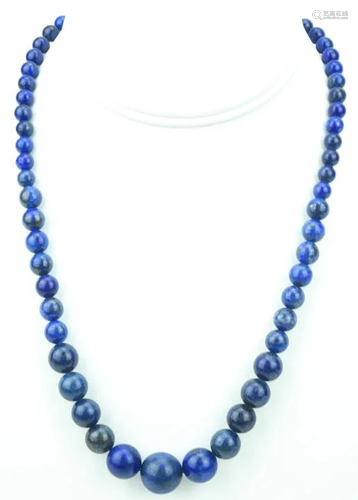 Lapis Lazuli Graduated Bead Necklace Strand