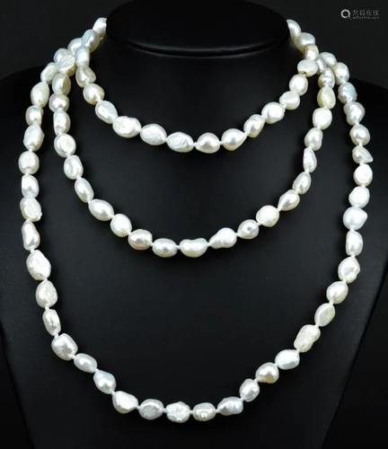 Opera Length Baroque Pearl Necklace Strand