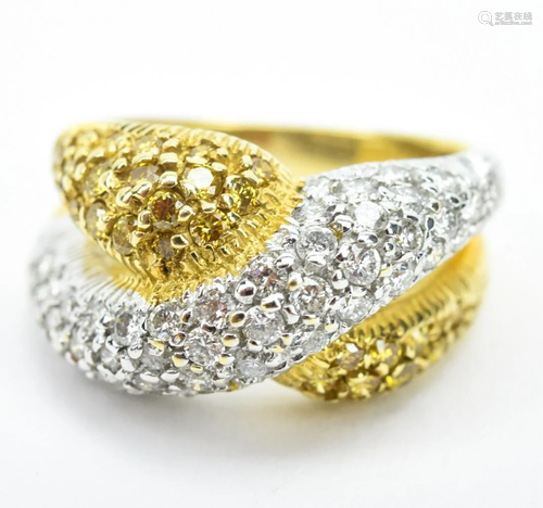 Estate 14kt 2 Tone Gold 1.75 CT Diamond Ring