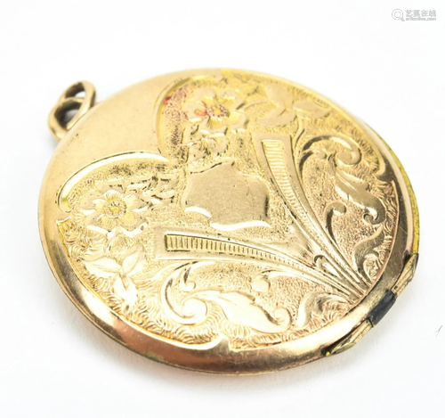 Antique 19th C Gold Filled Locket Pendant