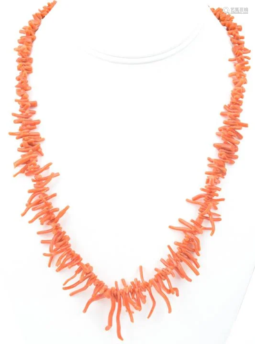 Antique Neapolitan Branch Coral Beaded Necklace