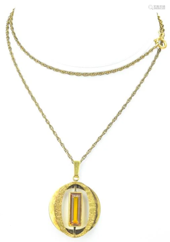 Antique German Art Deco Citrine Necklace