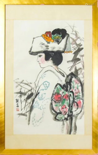 Framed Chinese Painting - Portrait of a Woman