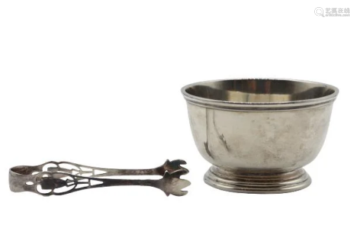 Small Sterling Bowl with Tongs 4.32 Ozt.