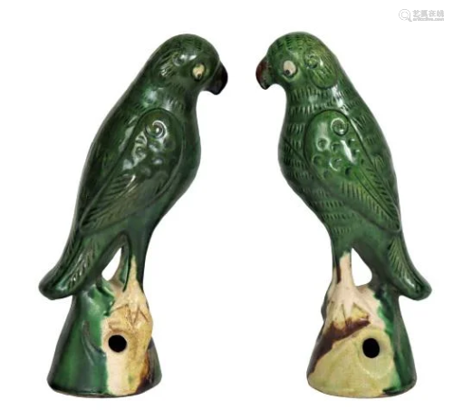 Pair of Chinese Roof Tile Birds