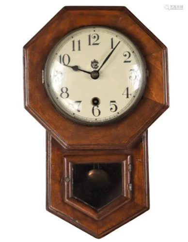 Waterbury Clock Co. Wooden Wall Hanging Clock