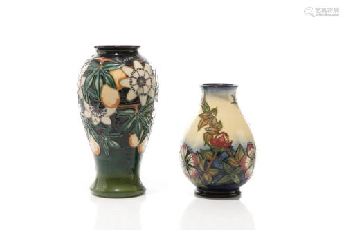 TWO MOORCROFT POTTERY VASES BY RACHEL BISHOP