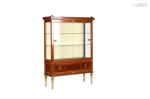 FRENCH MARQUETRY MAHOGANY DISPLAY CABINET