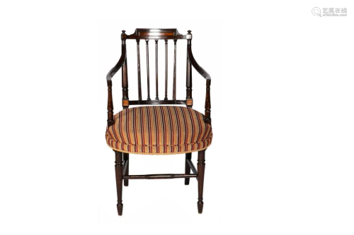 SINGLE EARLY REGENCY MAHOGANY LADY'S ARMCHAIR