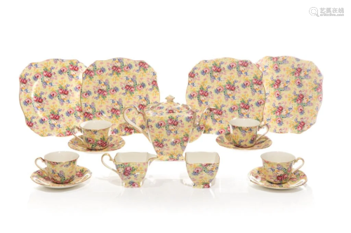 11 PC ROYAL WINTON GRIMWADES CHINTZ 1995 TEA SET