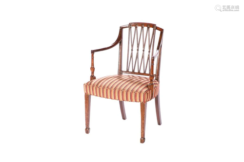 SINGLE GEORGIAN MAHOGANY LADY'S ARMCHAIR