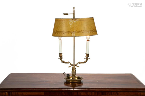 ANTIQUE FRENCH BRASS BOULETTE LAMP