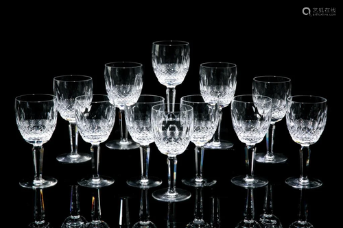 TWELVE WATERFORD COLLEEN TALL STEM WATER GOBLETS