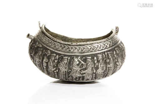 PERSIAN SILVER PLATED KASHKUL BOWL