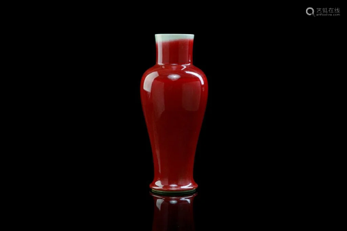 CHINESE LANGYAO RED GLAZED PORCELAIN VASE