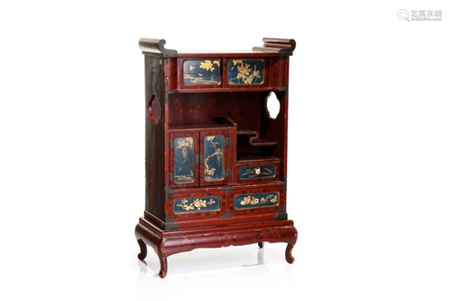 JAPANESE LACQUER KAZARIDANA SMALL CABINET