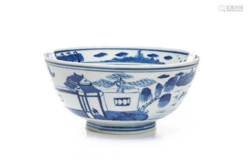 CHINESE BLUE & WHITE PORCELAIN BOWL