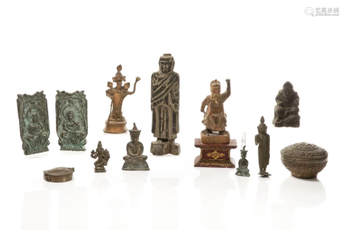 GROUP OF TWELVE ASIAN DEITY FIGURES