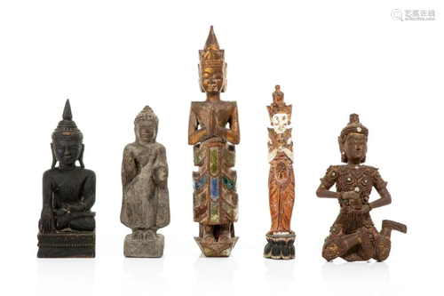 FIVE SOUTHEAST ASIAN BUDDHIST FIGURES