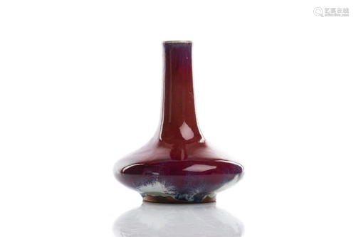 CHINESE FLAMBE GLAZED BOTTLE VASE