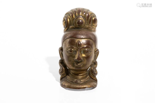 19TH C. NEPAL GILT BRONZE SHIVA LINGA COVER