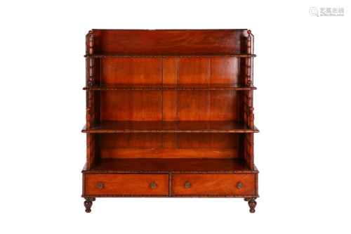 FOUR-TIERED MAHOGANY LIBRARY BOOK CASE