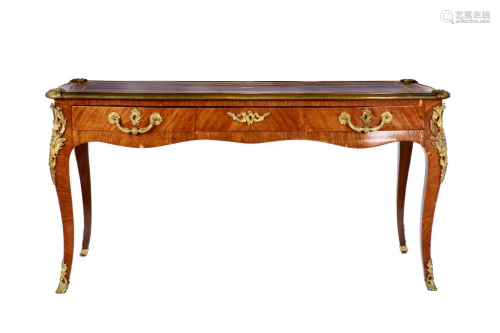 LOUIS XV STYLE BUREAU PLAT WITH ORMOLU MOUNTS