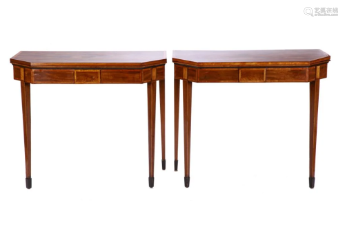 PAIR OF MATCHED GEORGE III MAHOGANY GAMES TABLES