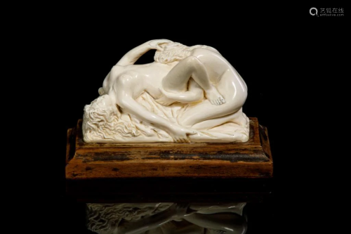 EROTIC NATURALLY CARVED FIGURAL GROUP