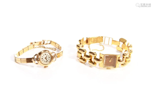 TWO VINTAGE LADIES' GOLD WATCHES