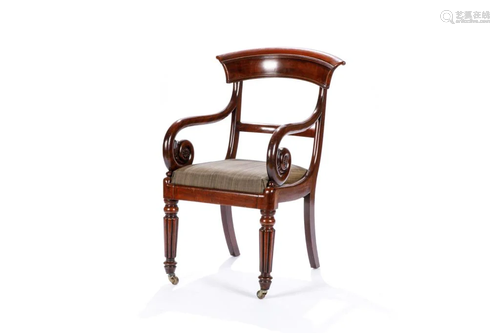 SINGLE REGENCY MAHOGANY ARMCHAIR