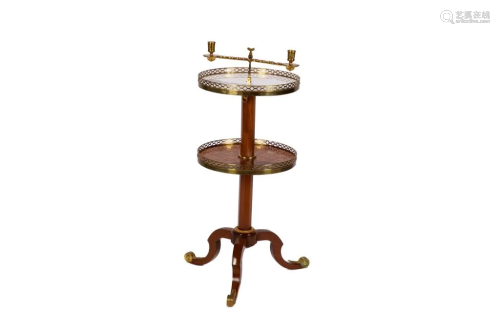 TWO-TIER OCCASIONAL TABLE WITH MARBLE TOP