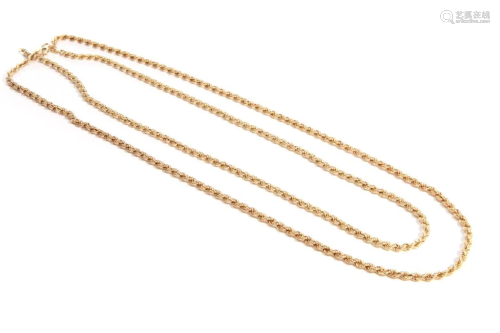 TWO ITALIAN GOLD CHAINS, 32g