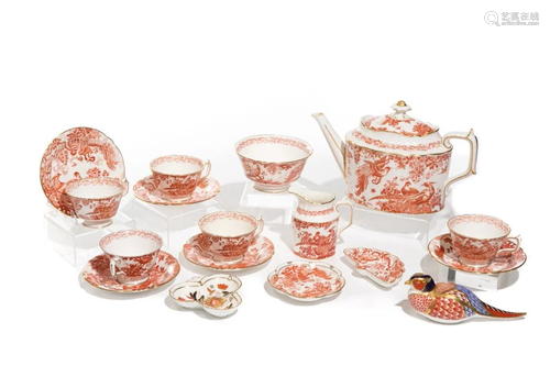 ROYAL CROWN DERBY RED AVES TEA SET