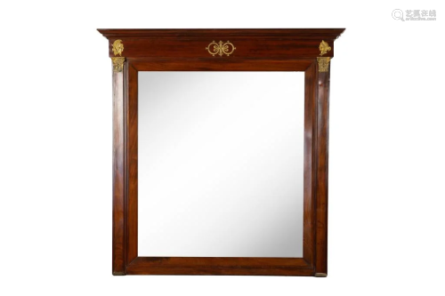 FRENCH MAHOGANY EMPIRE FRAMED MIRROR