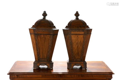 PAIR OF REGENCY MAHOGANY FITTED CUTLERY BOXES