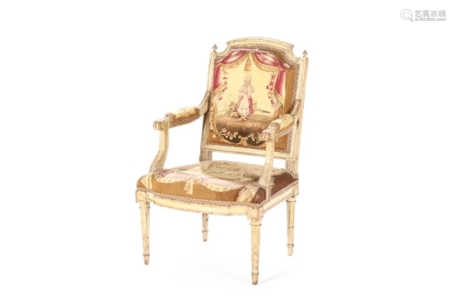 18TH C LOUIS XVI FRENCH PAINTED CHAIR