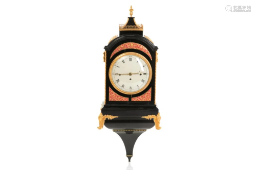 GEORGE III BARRAUD LONDON EBONIZED MANTLE CLOCK