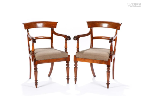 PAIR OF REGENCY MAHOGANY ARMCHAIRS