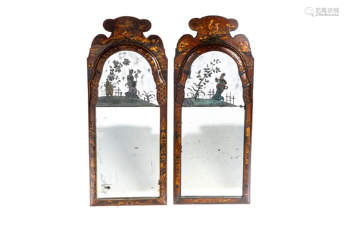 PAIR OF GEORGE I CHINOISERIE MIRRORS